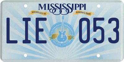 MS license plate LIE053
