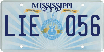 MS license plate LIE056