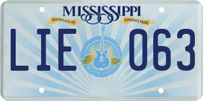 MS license plate LIE063