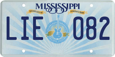 MS license plate LIE082