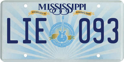 MS license plate LIE093