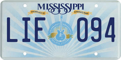 MS license plate LIE094