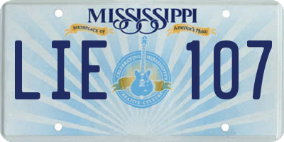 MS license plate LIE107