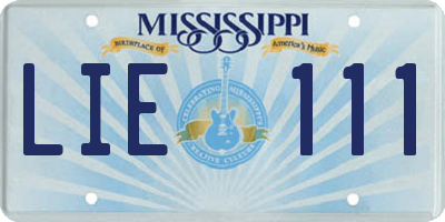 MS license plate LIE111