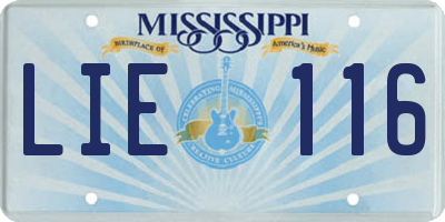 MS license plate LIE116