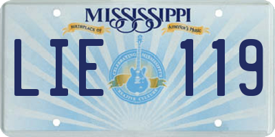 MS license plate LIE119