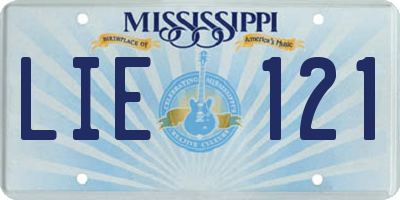 MS license plate LIE121