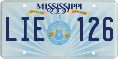 MS license plate LIE126