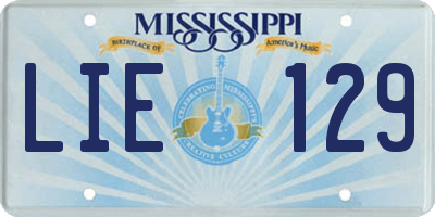 MS license plate LIE129