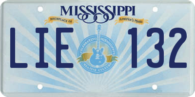 MS license plate LIE132