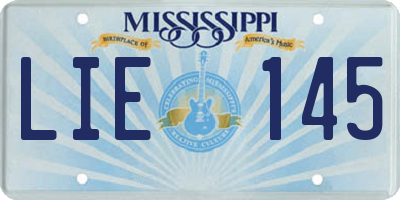 MS license plate LIE145