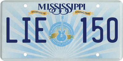 MS license plate LIE150