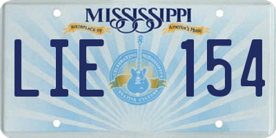 MS license plate LIE154