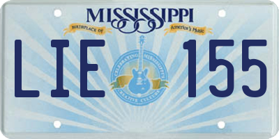 MS license plate LIE155