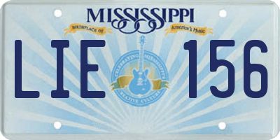 MS license plate LIE156