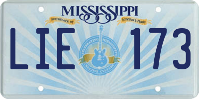 MS license plate LIE173