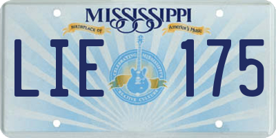 MS license plate LIE175