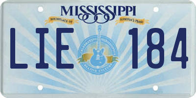 MS license plate LIE184