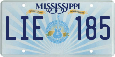 MS license plate LIE185