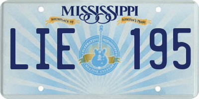MS license plate LIE195