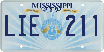 MS license plate LIE211