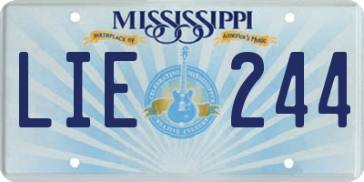 MS license plate LIE244