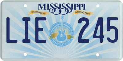 MS license plate LIE245