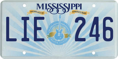 MS license plate LIE246