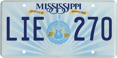 MS license plate LIE270