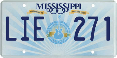 MS license plate LIE271