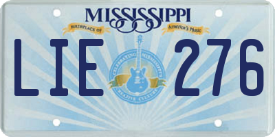 MS license plate LIE276