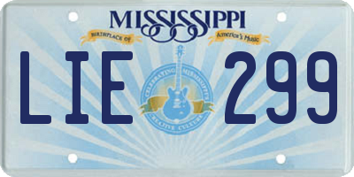 MS license plate LIE299
