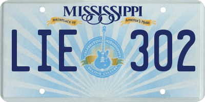 MS license plate LIE302