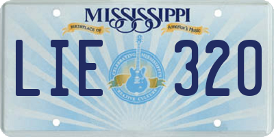 MS license plate LIE320