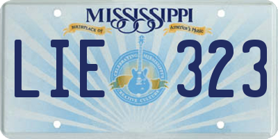 MS license plate LIE323