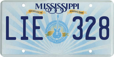 MS license plate LIE328