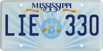 MS license plate LIE330