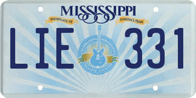 MS license plate LIE331