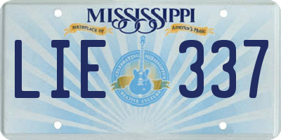 MS license plate LIE337