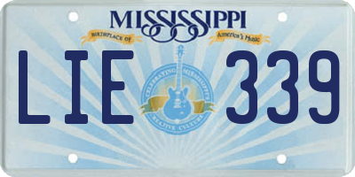 MS license plate LIE339