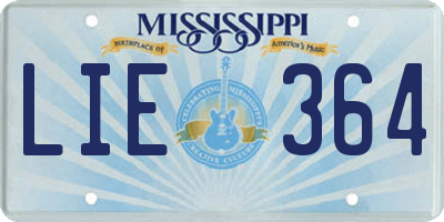 MS license plate LIE364