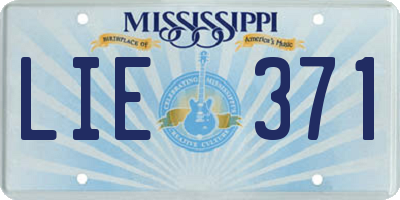 MS license plate LIE371