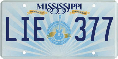MS license plate LIE377