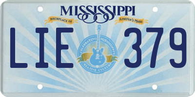MS license plate LIE379
