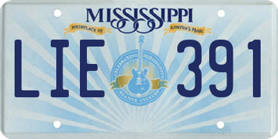 MS license plate LIE391