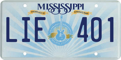 MS license plate LIE401