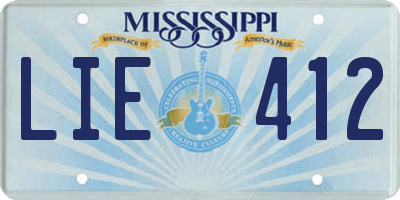 MS license plate LIE412