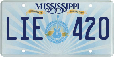 MS license plate LIE420