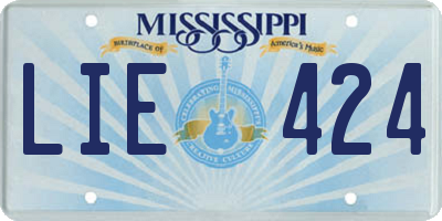 MS license plate LIE424