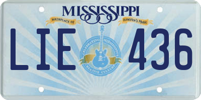 MS license plate LIE436